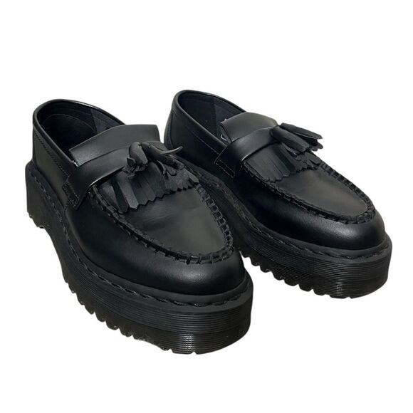 Dr. Martens Shoes - Dr. Martens Adrian Quad Mono Loafers‎ Women's 8 Black Platform Tassel